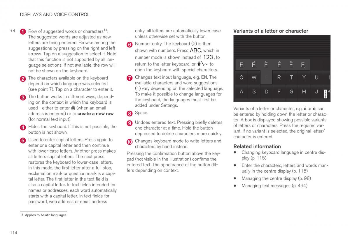 Volvo XC40 owners manual / page 116