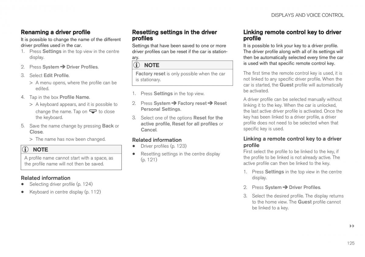 Volvo XC40 owners manual / page 127