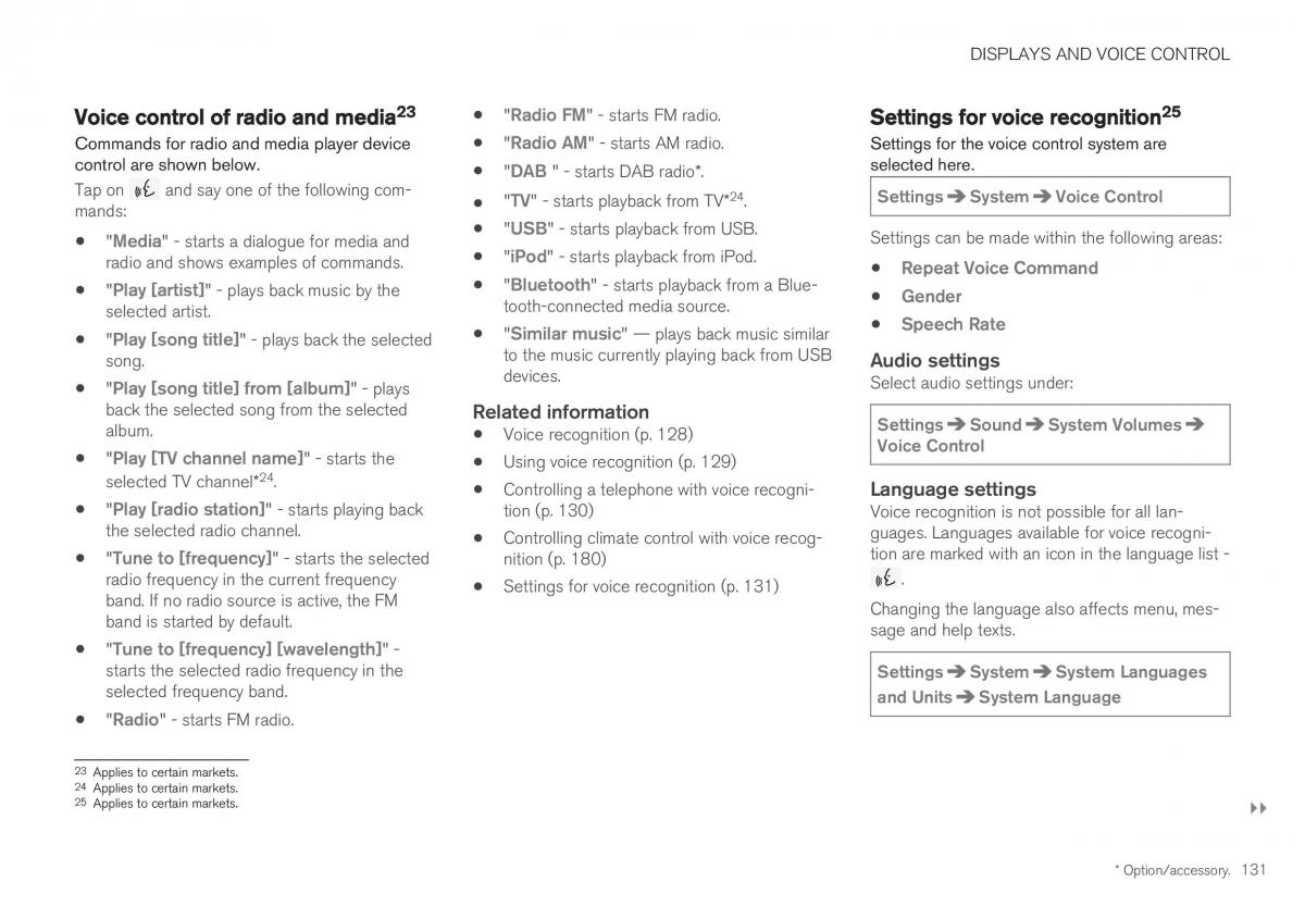 Volvo XC40 owners manual / page 133