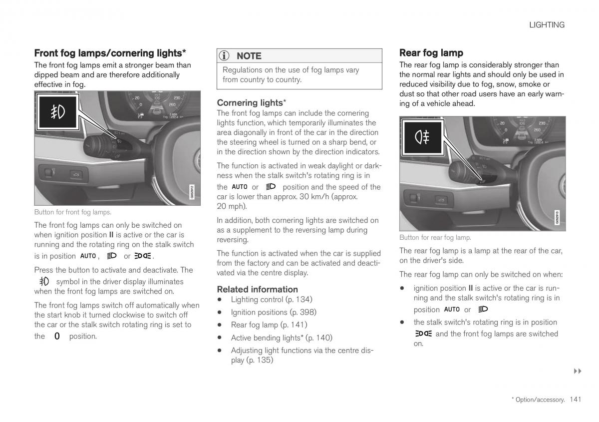 Volvo XC40 owners manual / page 143