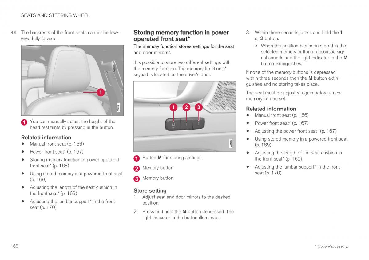 Volvo XC40 owners manual / page 170