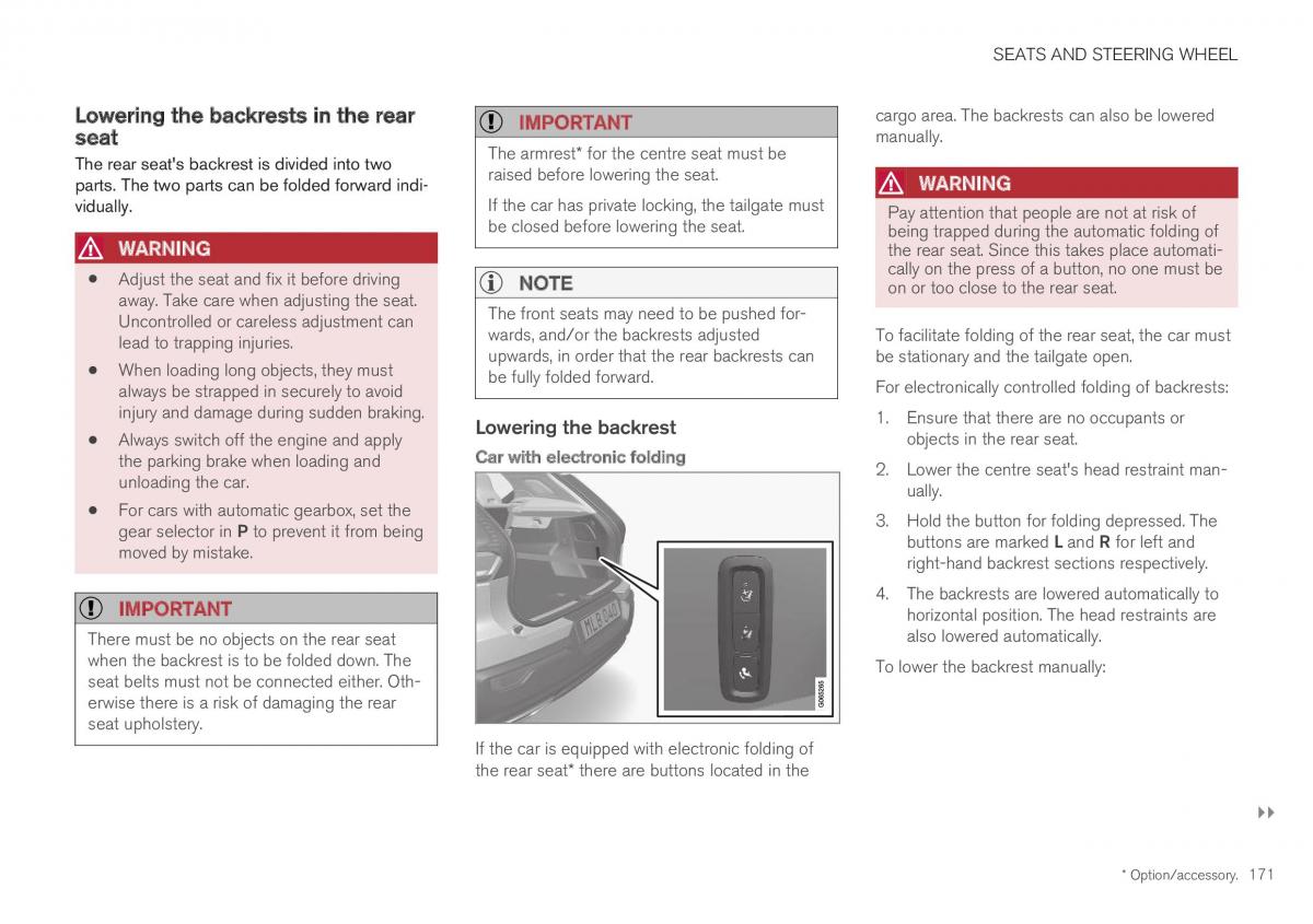 Volvo XC40 owners manual / page 173