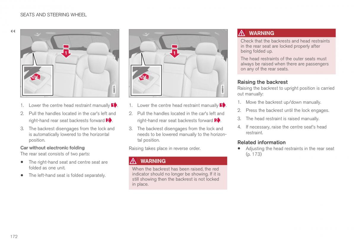 Volvo XC40 owners manual / page 174