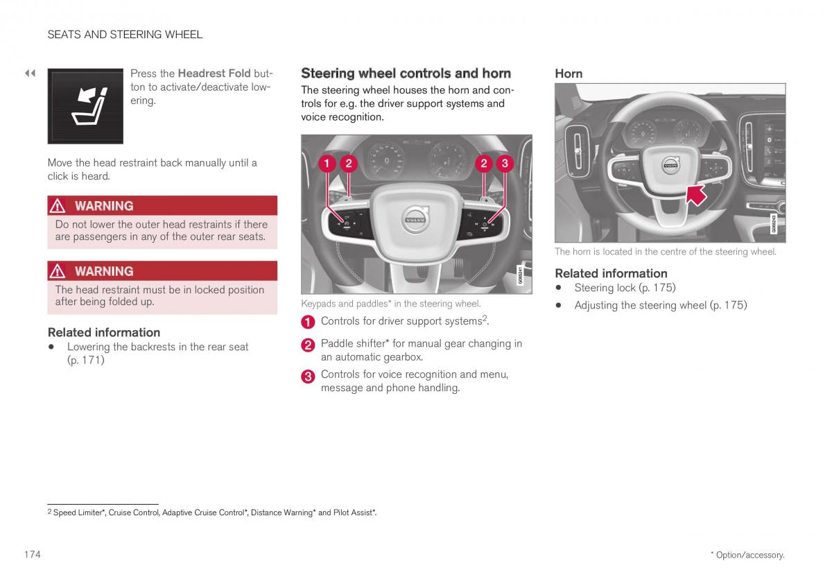 Volvo XC40 owners manual / page 176