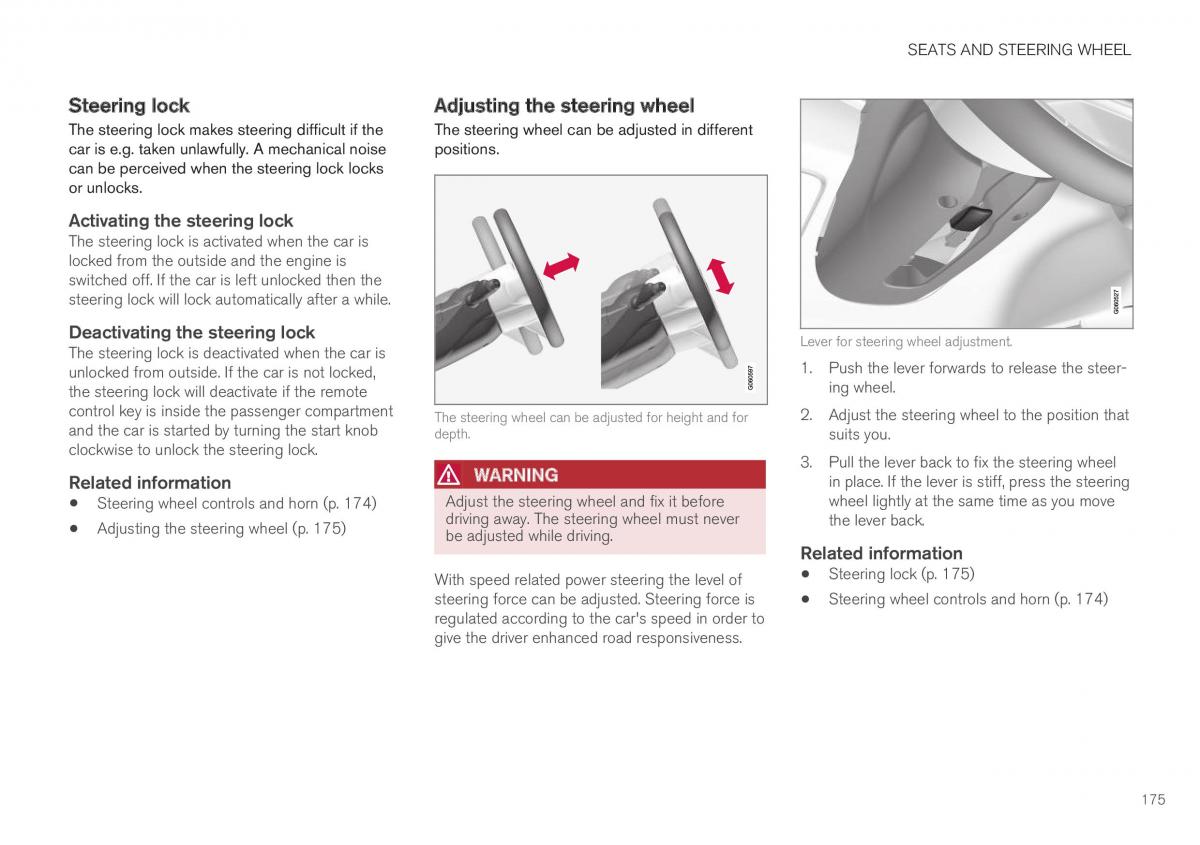 Volvo XC40 owners manual / page 177