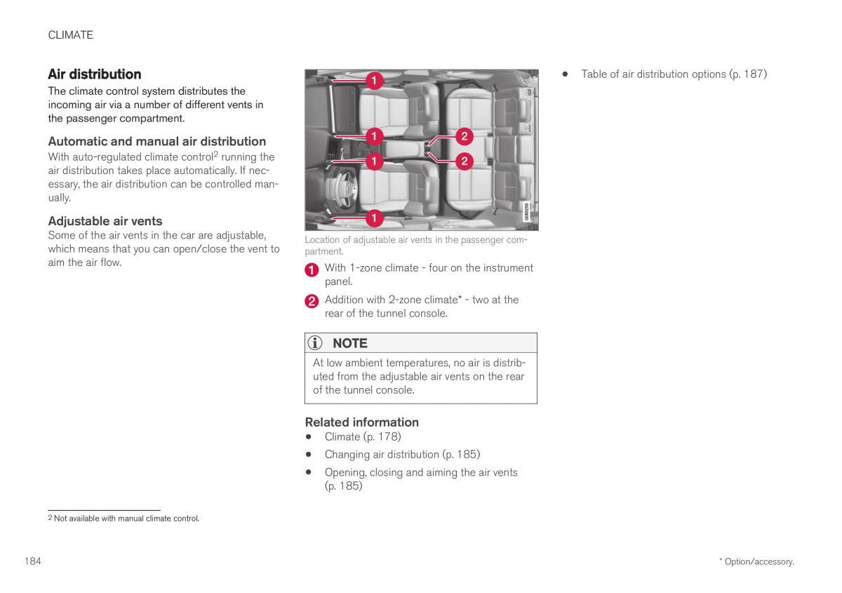 Volvo XC40 owners manual / page 186