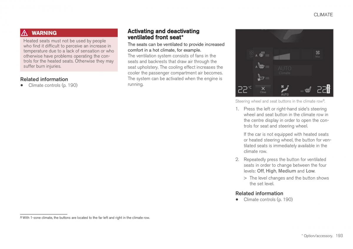 Volvo XC40 owners manual / page 195