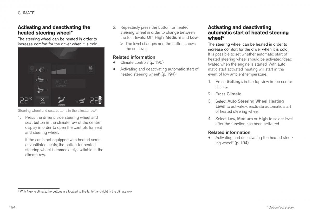 Volvo XC40 owners manual / page 196