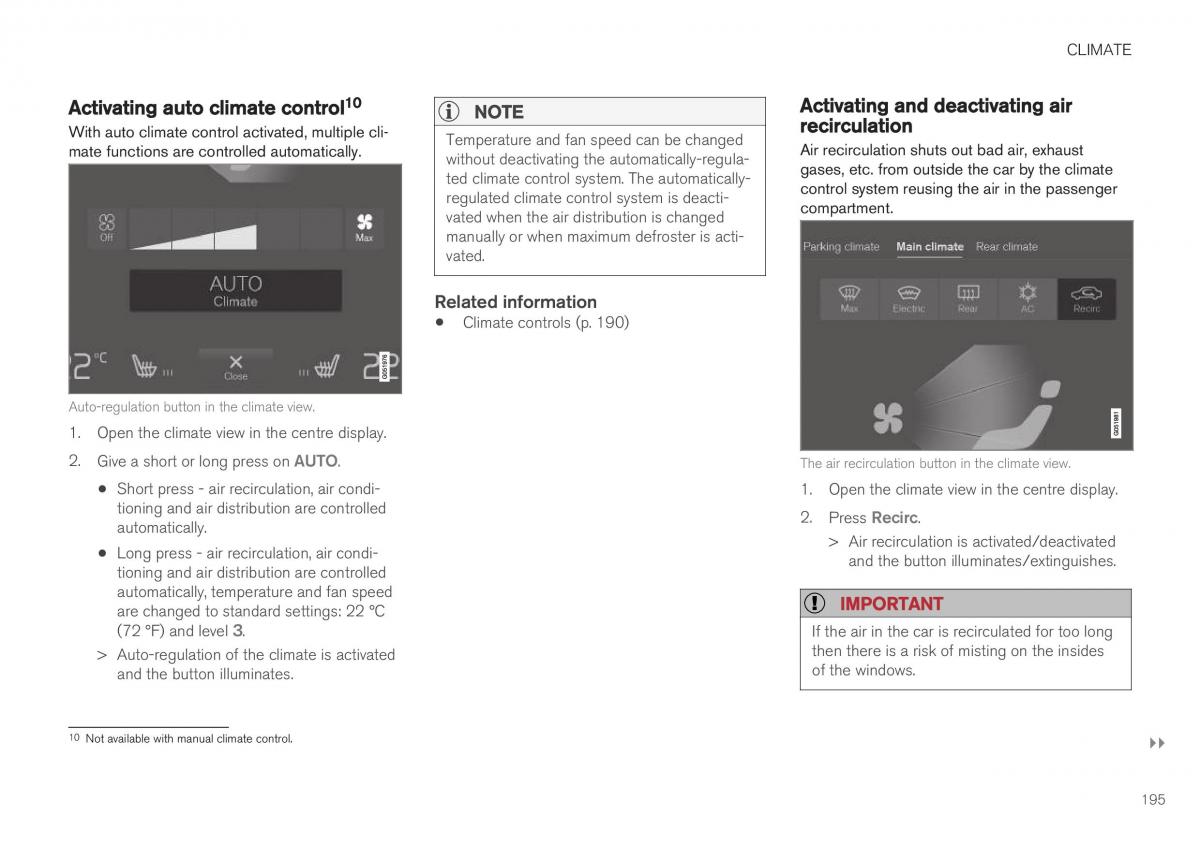 Volvo XC40 owners manual / page 197