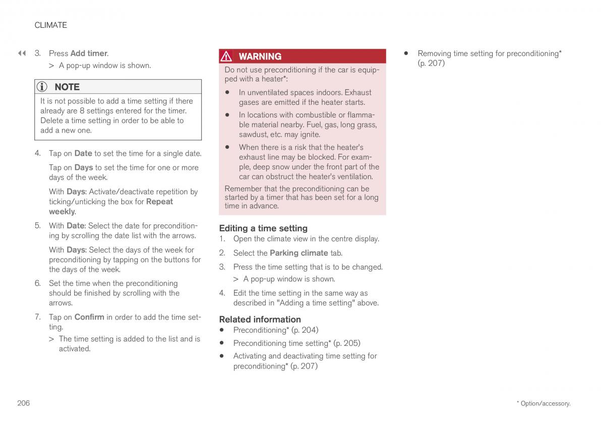 Volvo XC40 owners manual / page 208