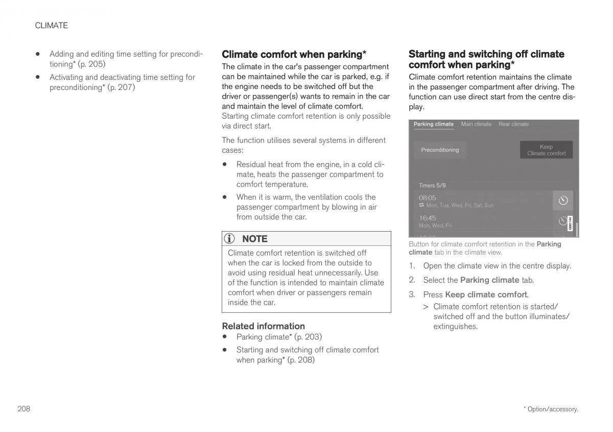 Volvo XC40 owners manual / page 210