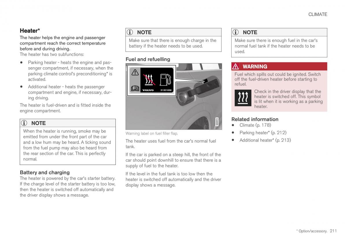 Volvo XC40 owners manual / page 213