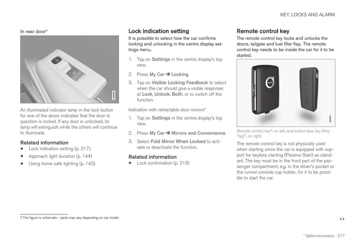 Volvo XC40 owners manual / page 219