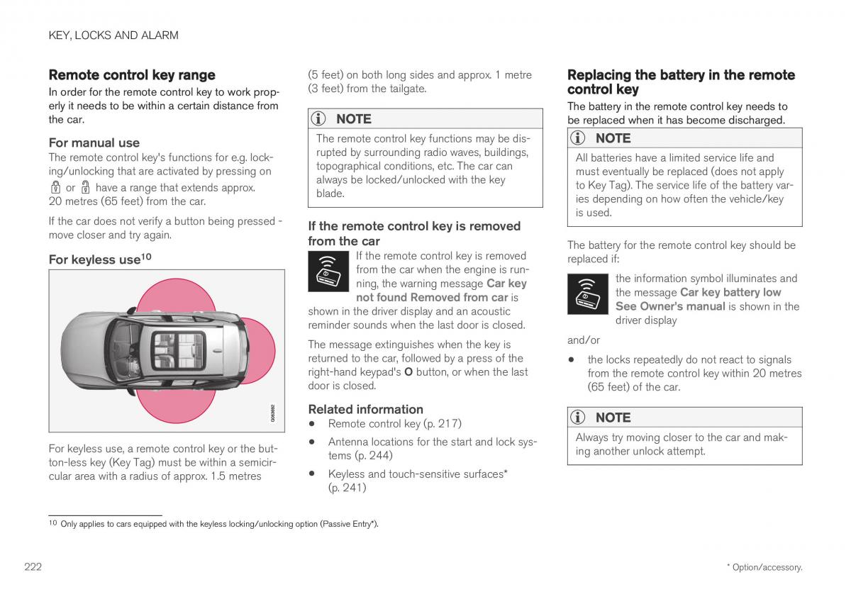 Volvo XC40 owners manual / page 224