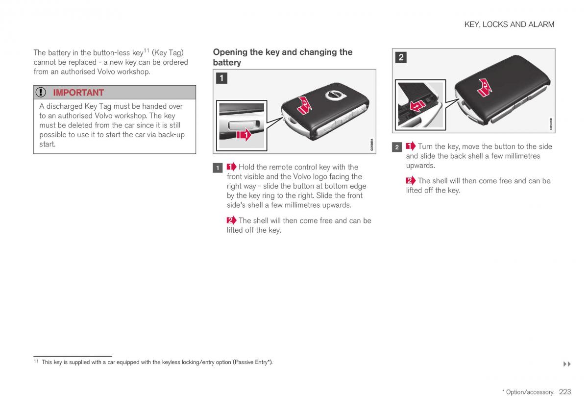 Volvo XC40 owners manual / page 225