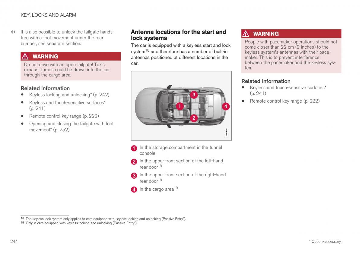 Volvo XC40 owners manual / page 246