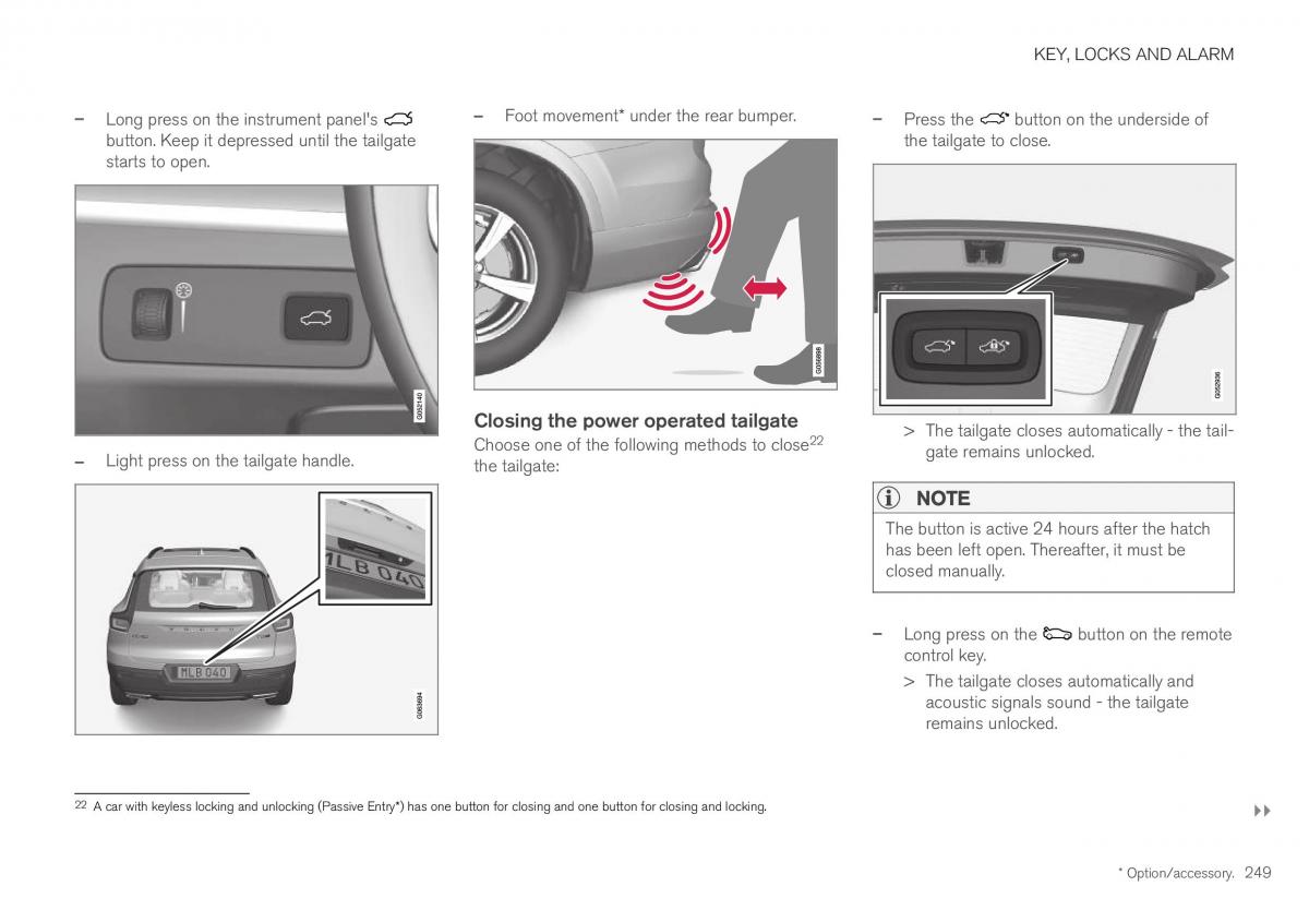 Volvo XC40 owners manual / page 251