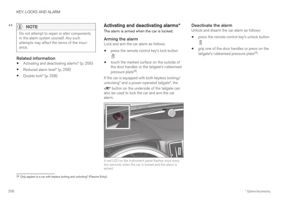 Volvo XC40 owners manual / page 258