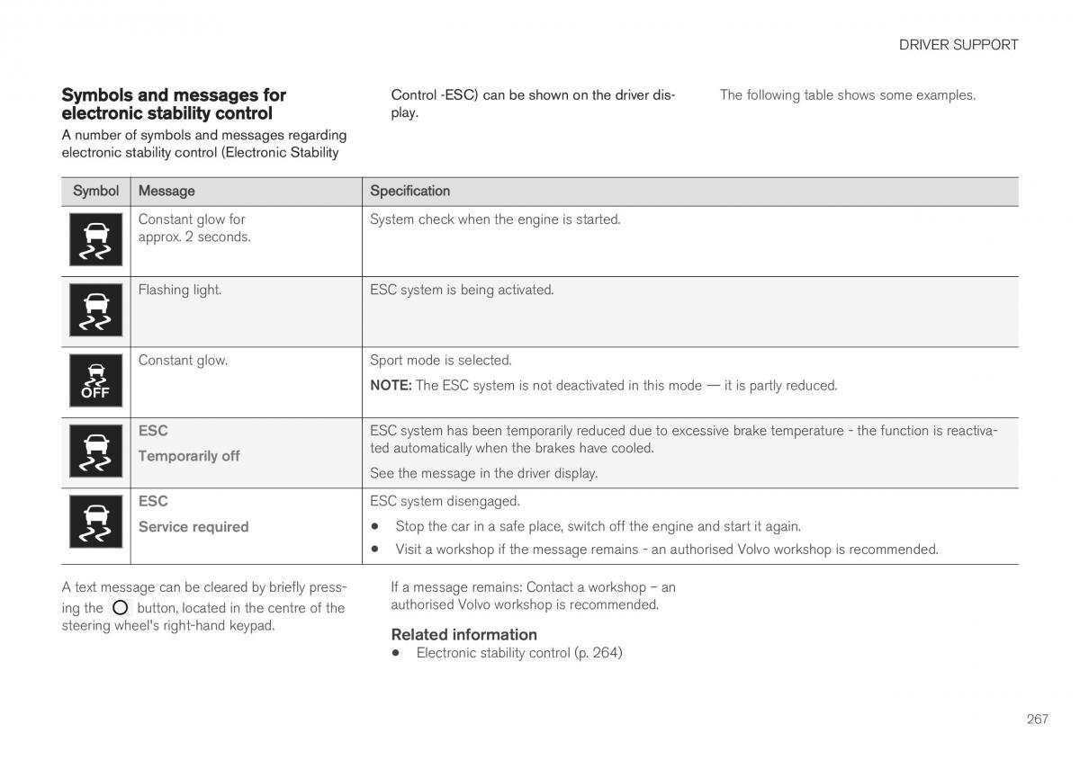 Volvo XC40 owners manual / page 269