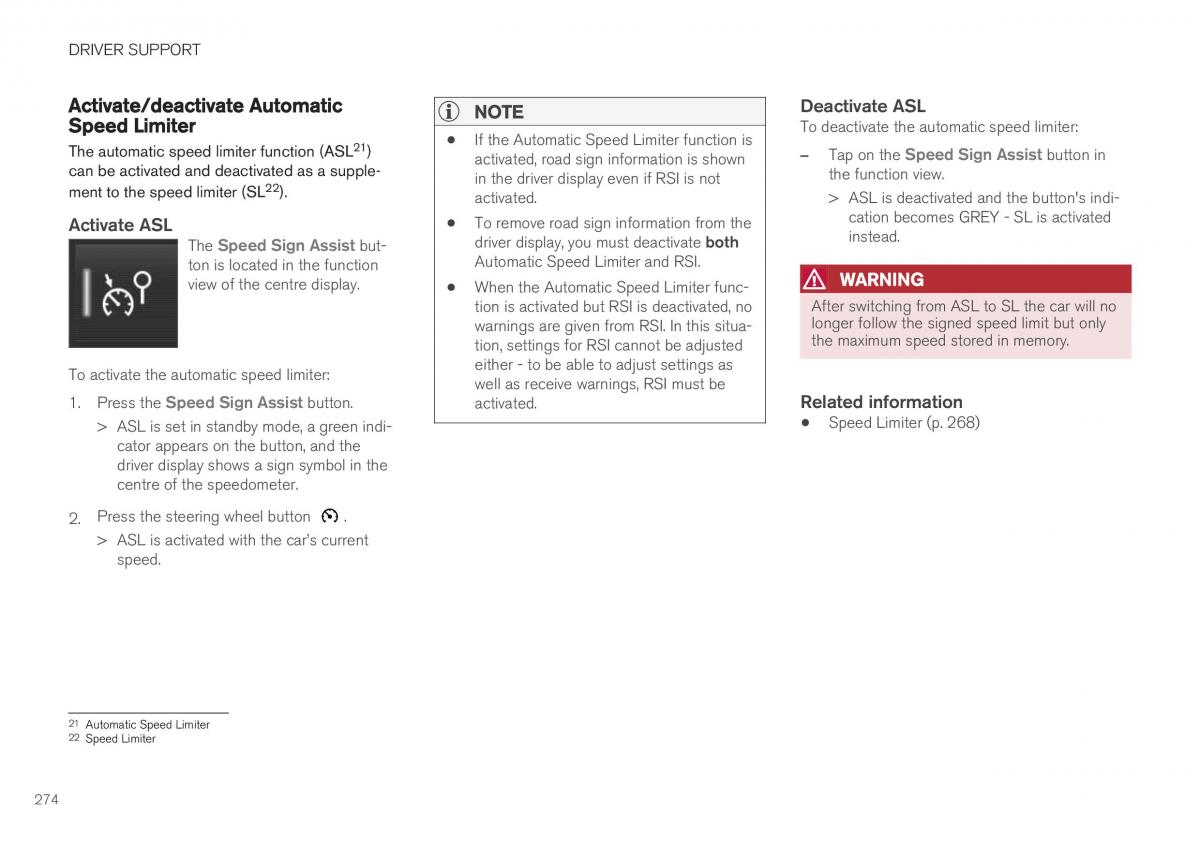 Volvo XC40 owners manual / page 276