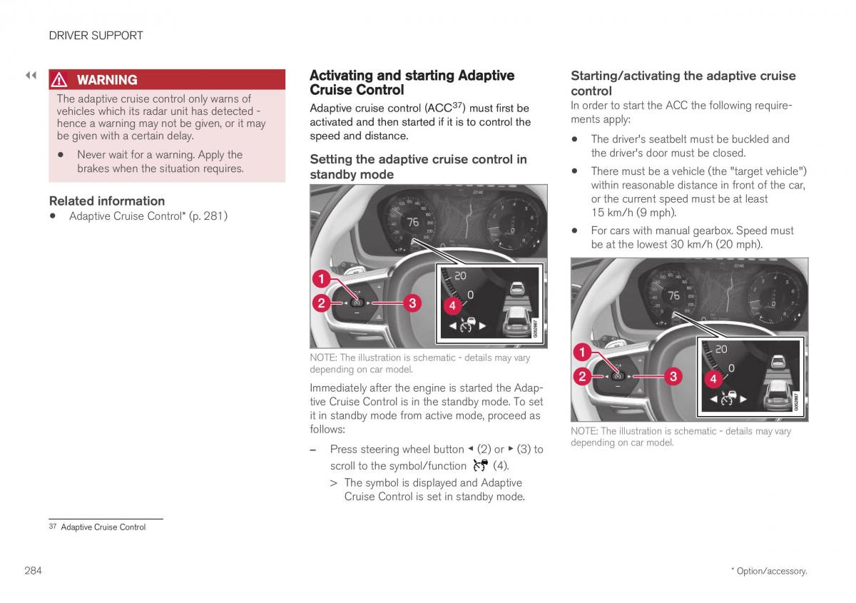 Volvo XC40 owners manual / page 286