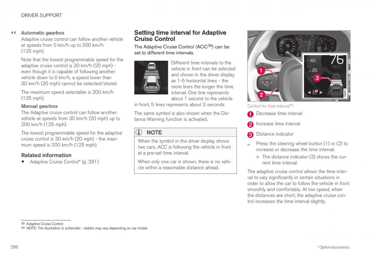 Volvo XC40 owners manual / page 288