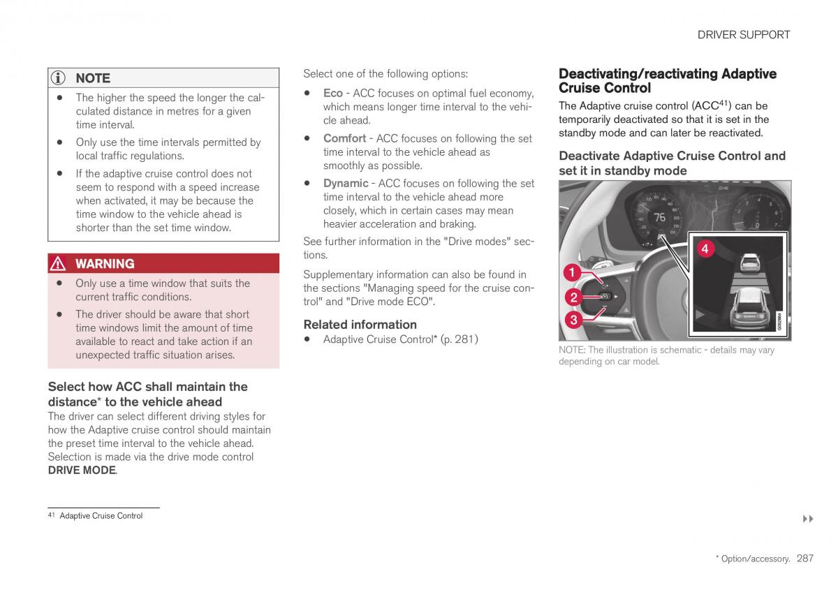 Volvo XC40 owners manual / page 289