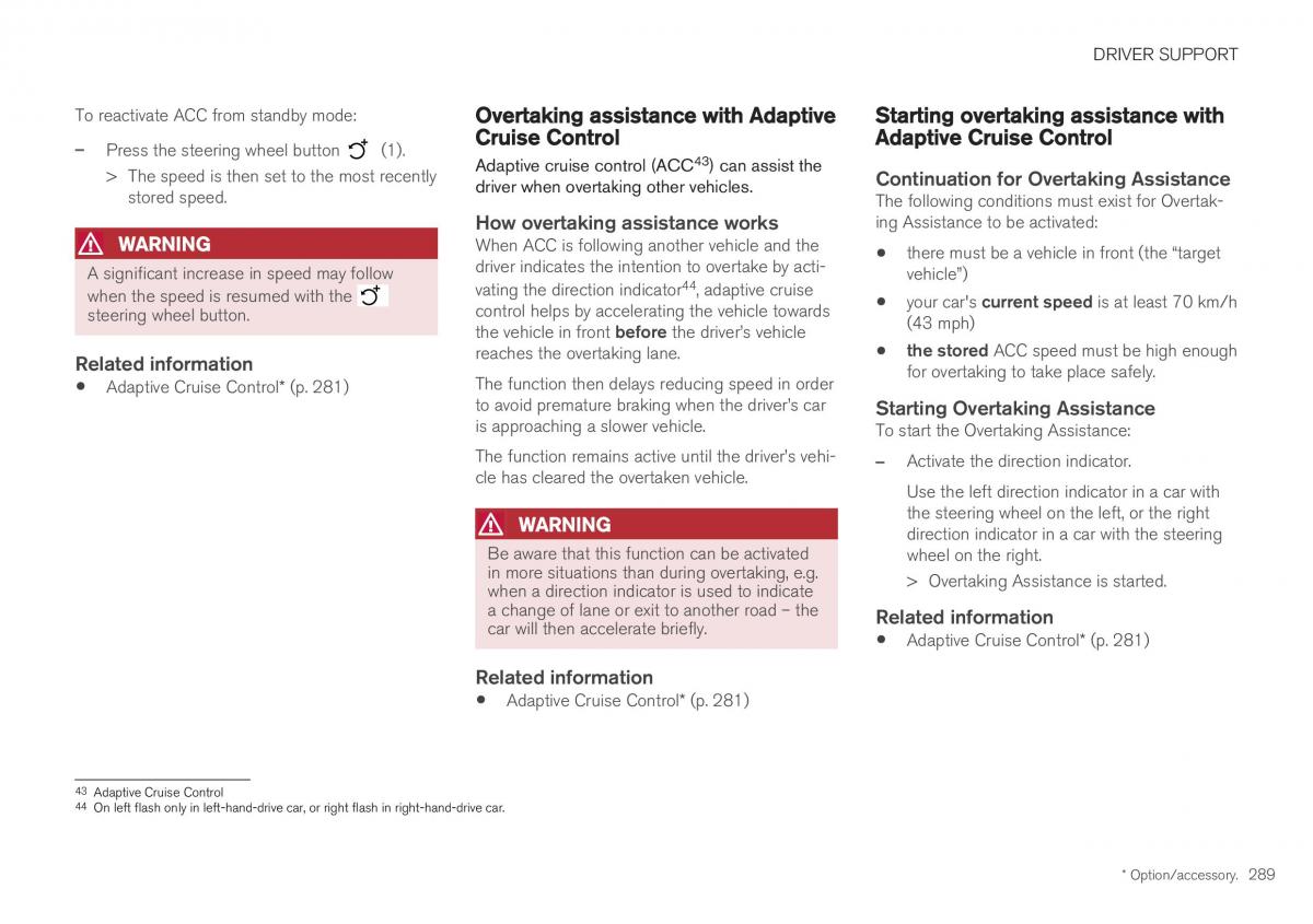 Volvo XC40 owners manual / page 291