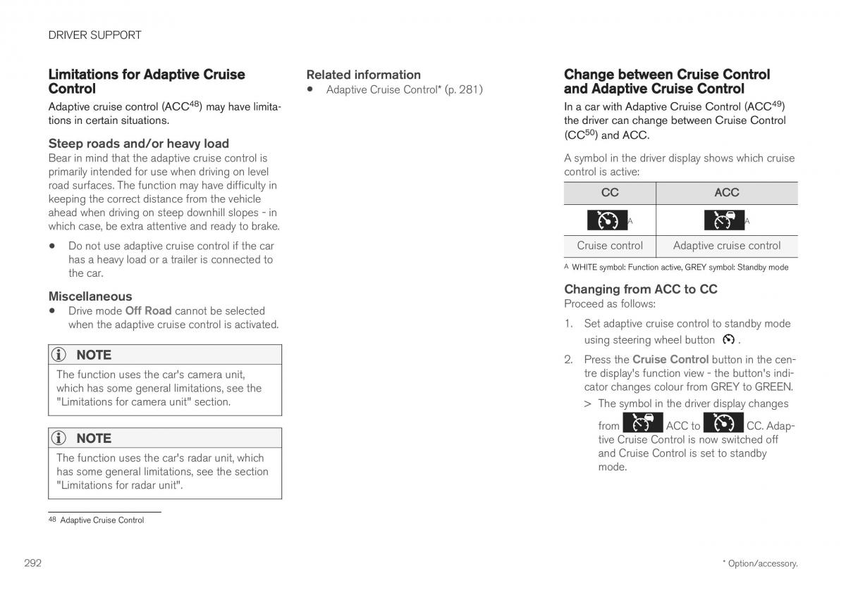 Volvo XC40 owners manual / page 294