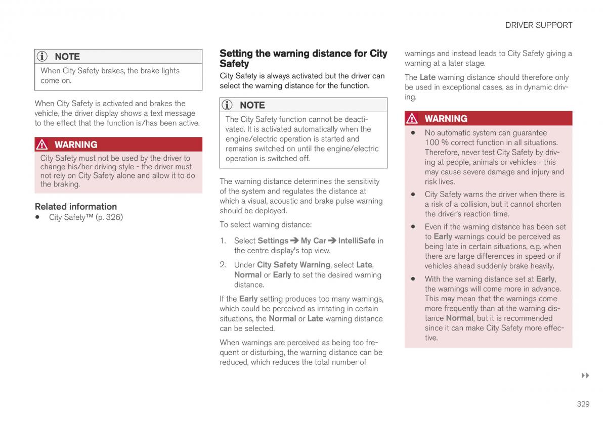 Volvo XC40 owners manual / page 331