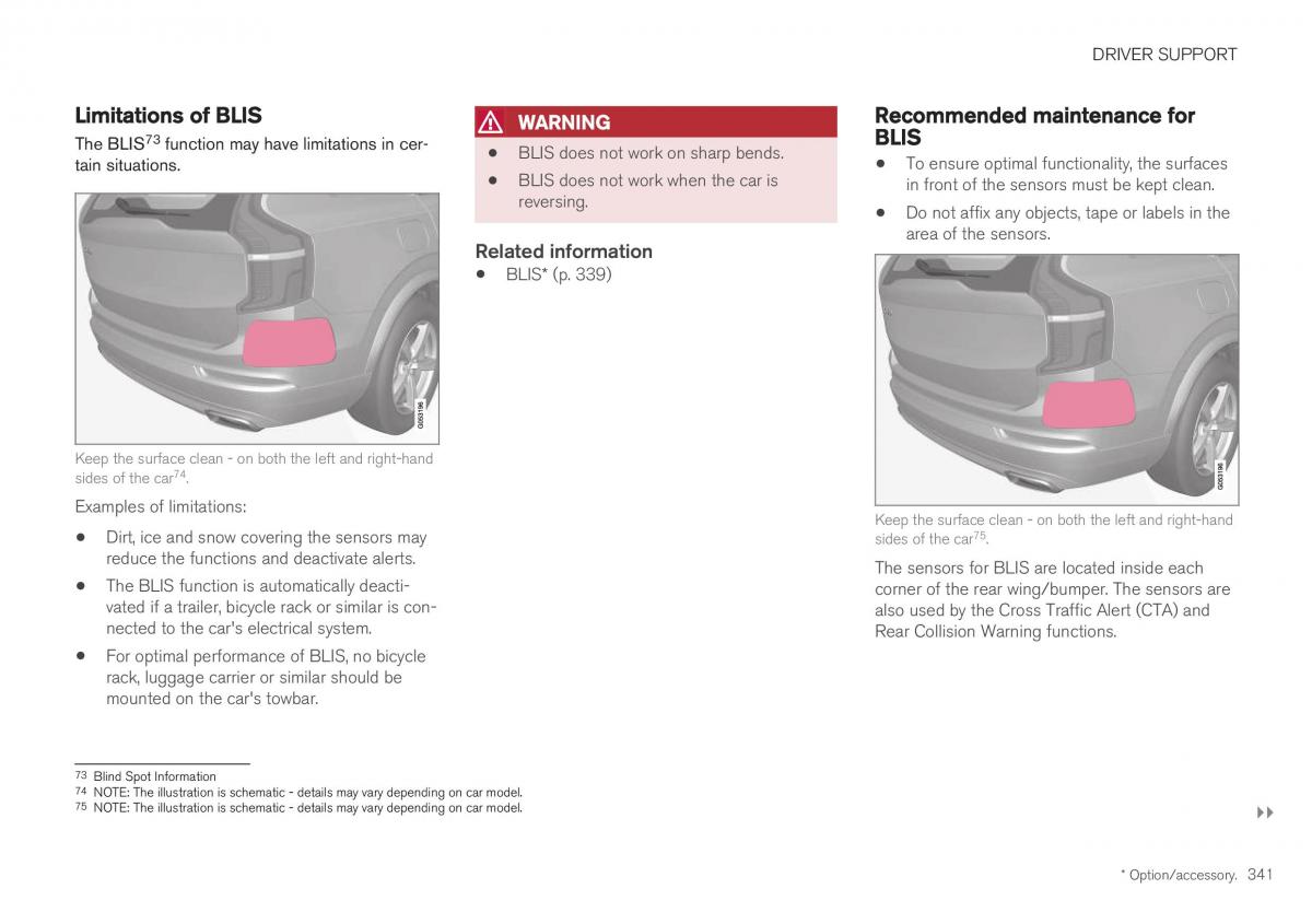 Volvo XC40 owners manual / page 343