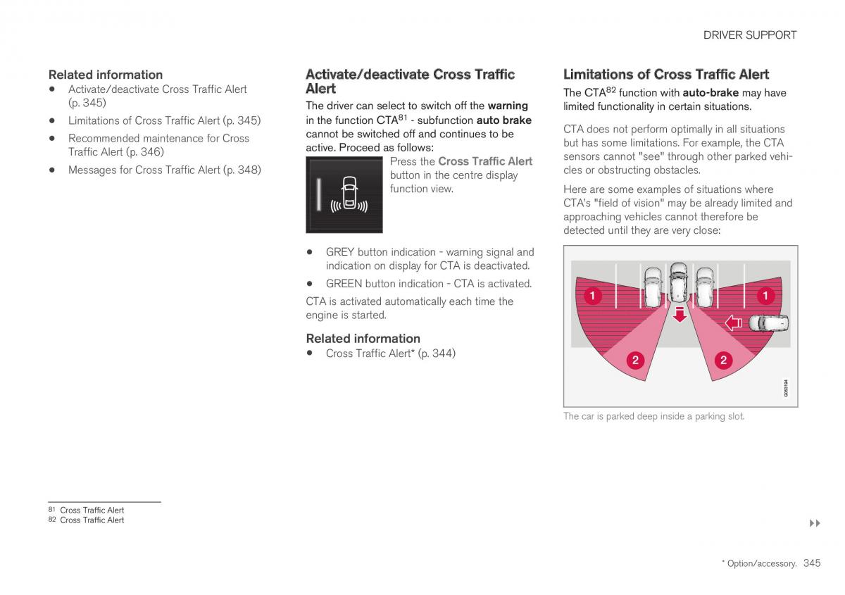 Volvo XC40 owners manual / page 347