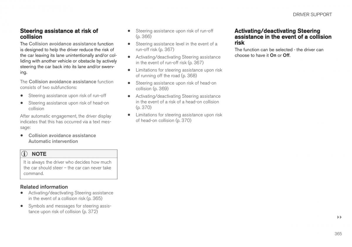 Volvo XC40 owners manual / page 367