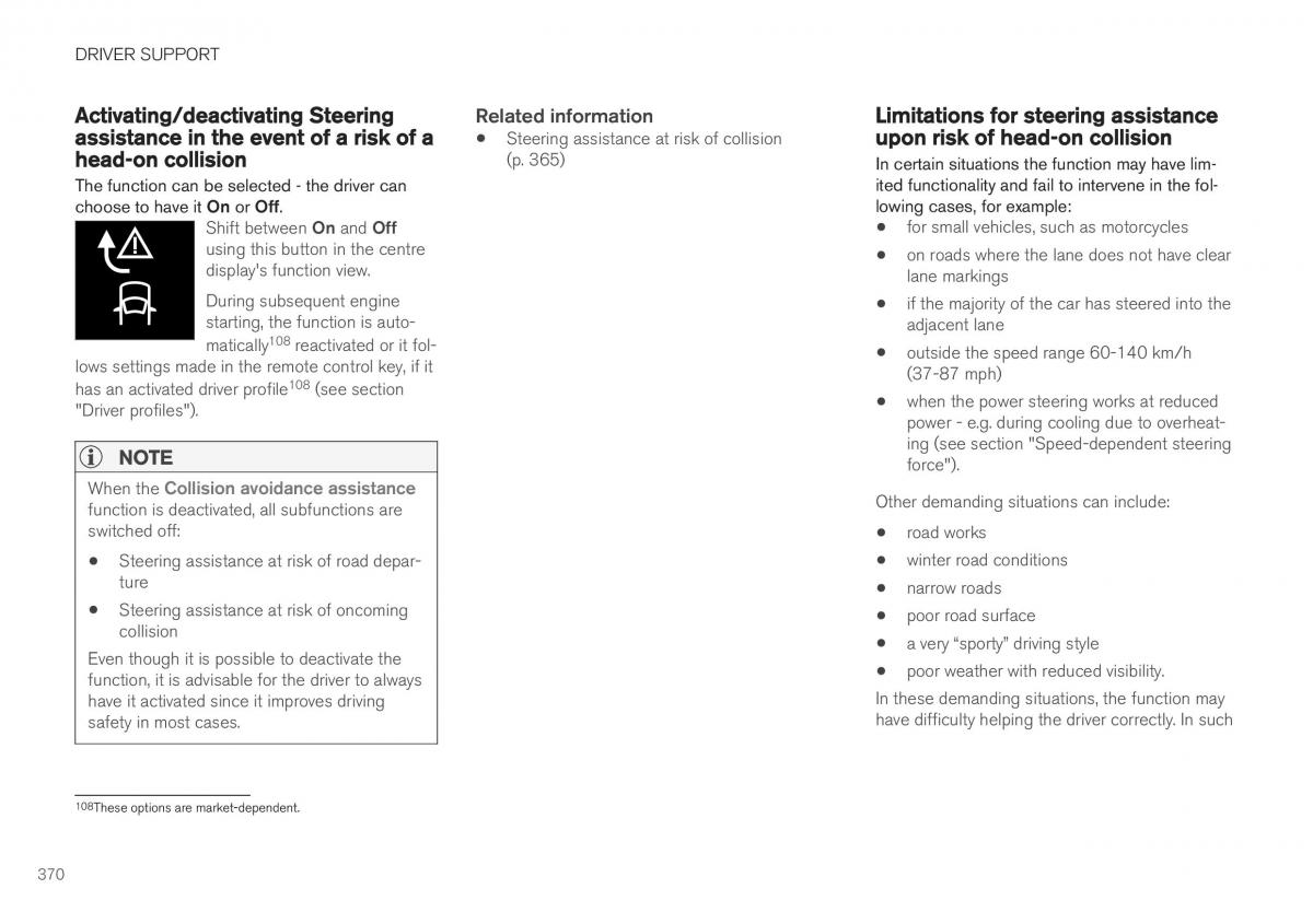 Volvo XC40 owners manual / page 372