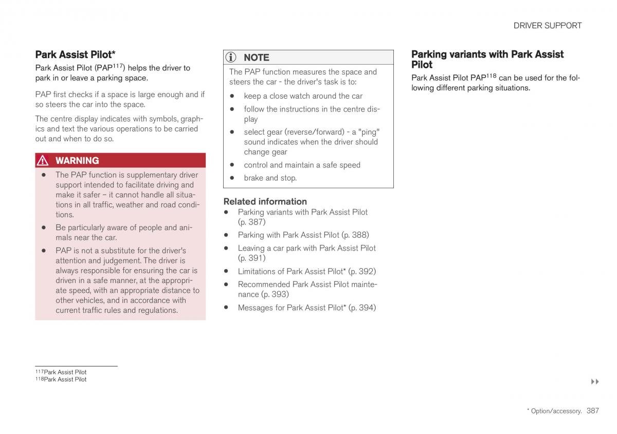 Volvo XC40 owners manual / page 389