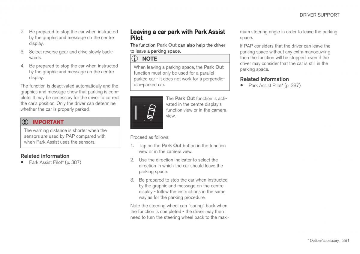 Volvo XC40 owners manual / page 393