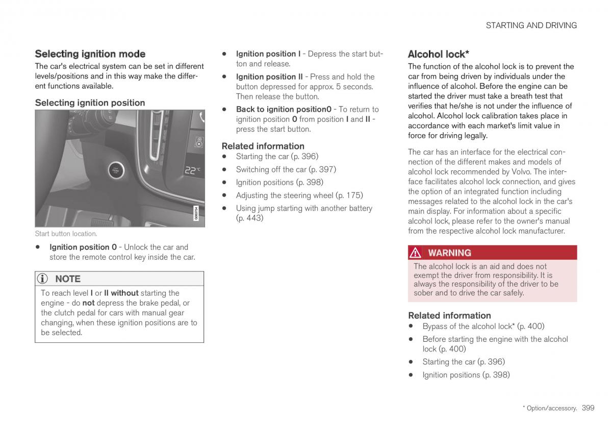 Volvo XC40 owners manual / page 401