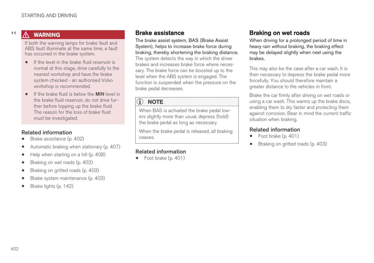 Volvo XC40 owners manual / page 404