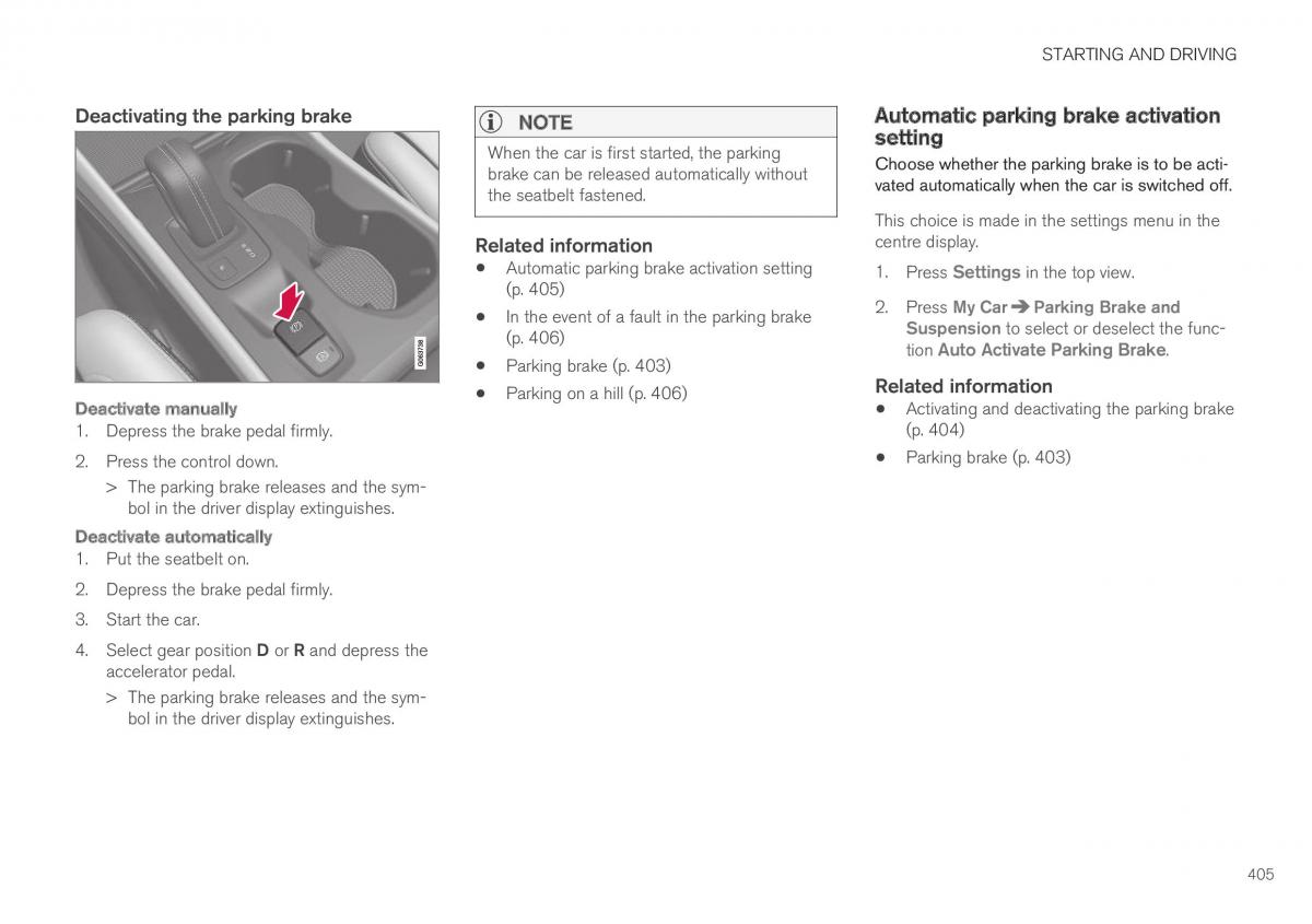 Volvo XC40 owners manual / page 407