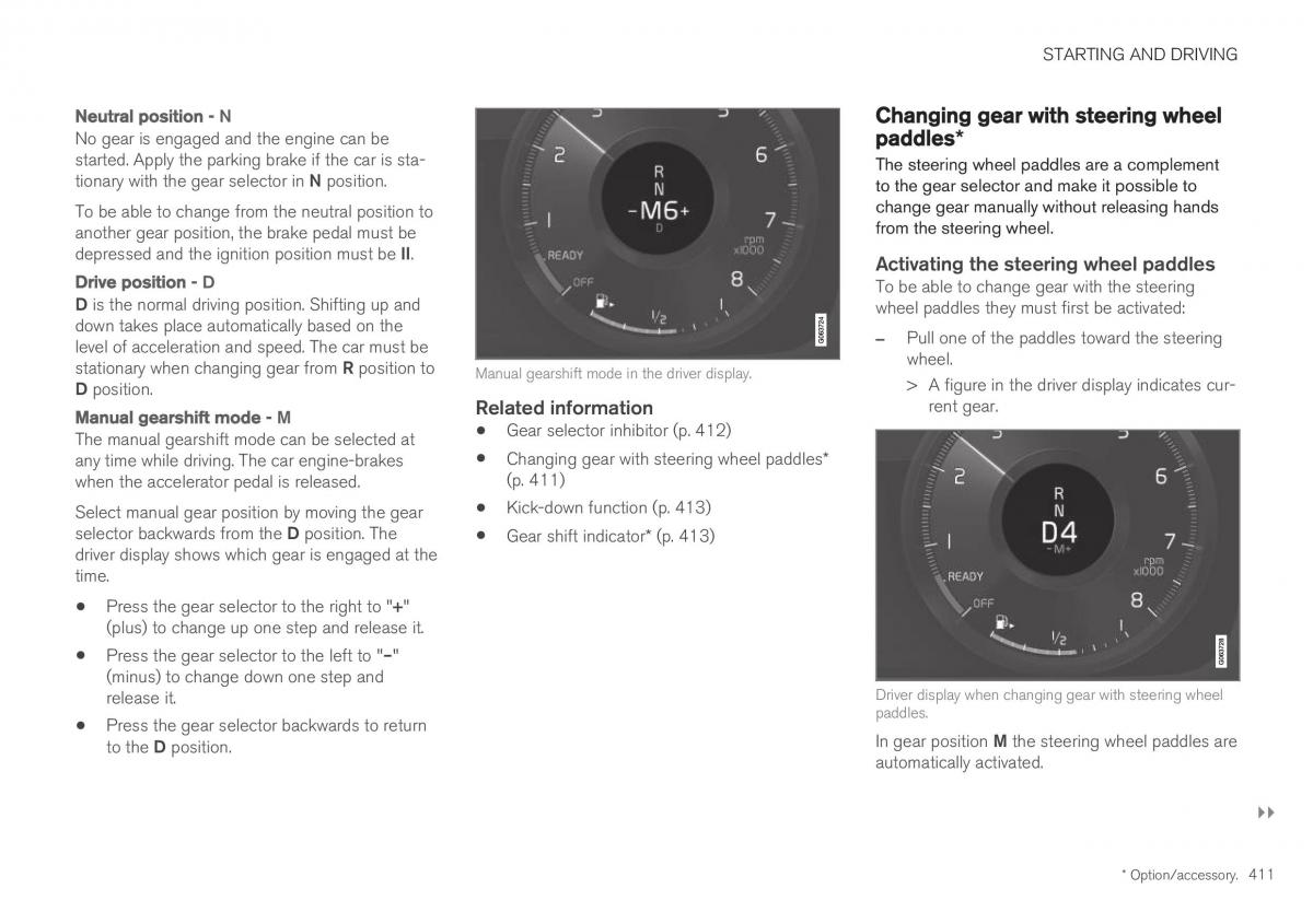 Volvo XC40 owners manual / page 413