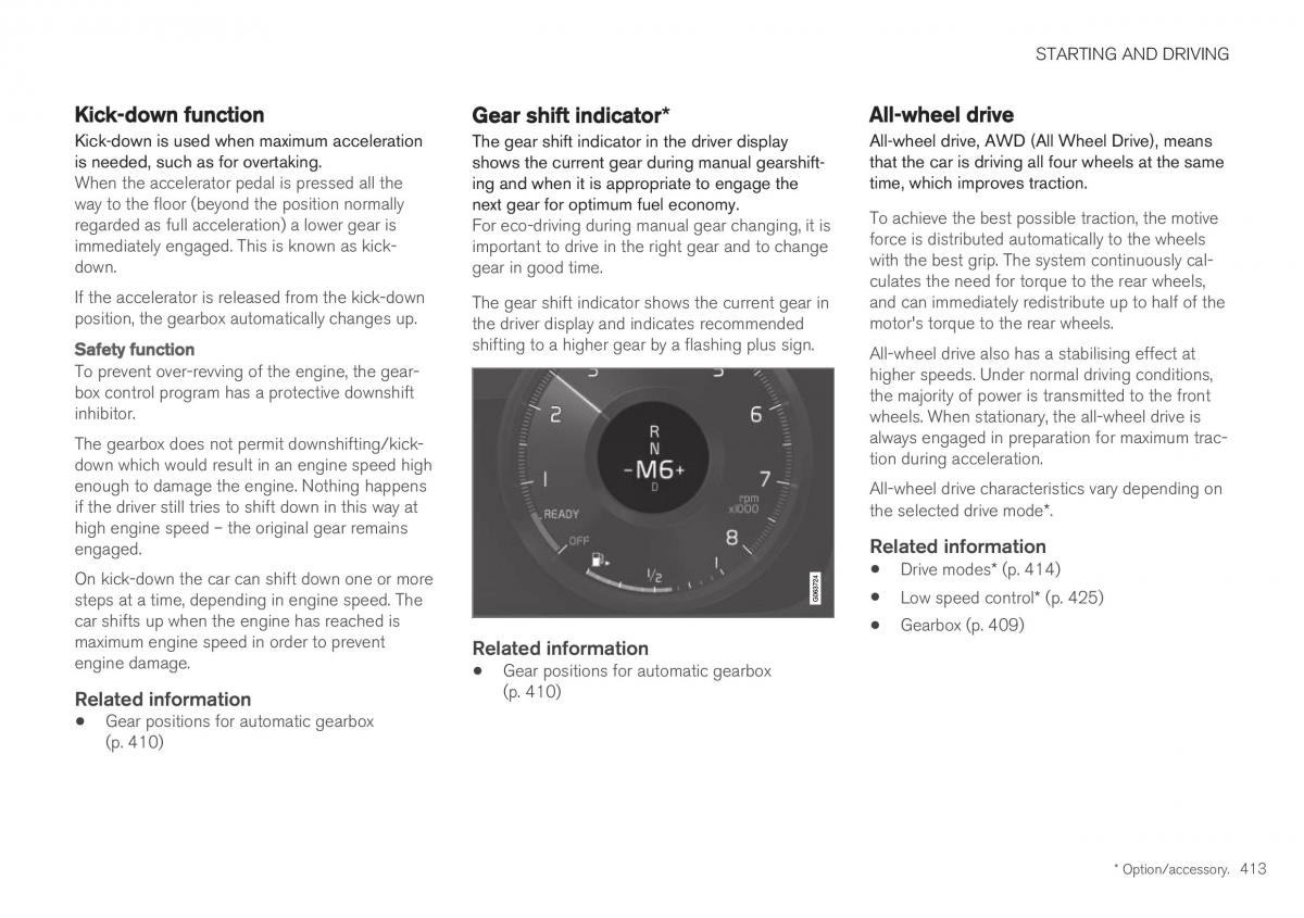 Volvo XC40 owners manual / page 415