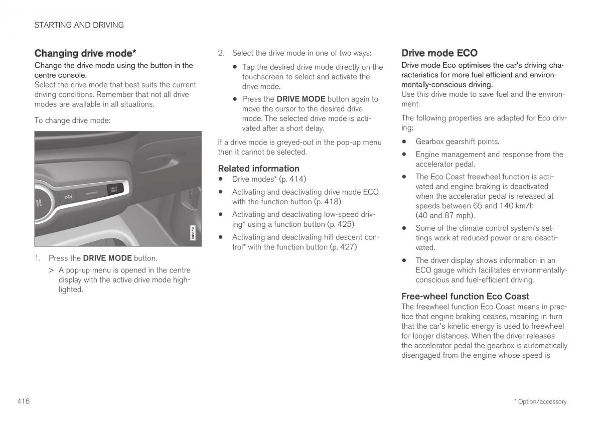 Volvo XC40 owners manual / page 418