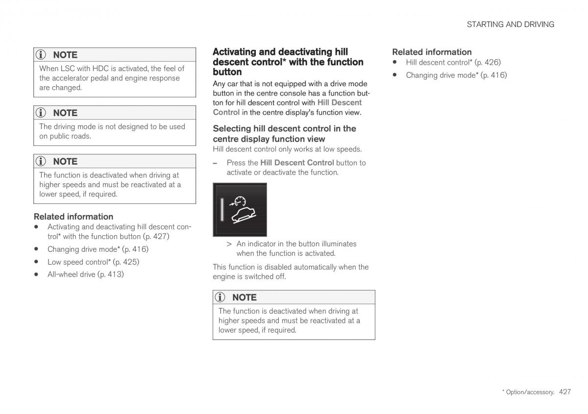 Volvo XC40 owners manual / page 429