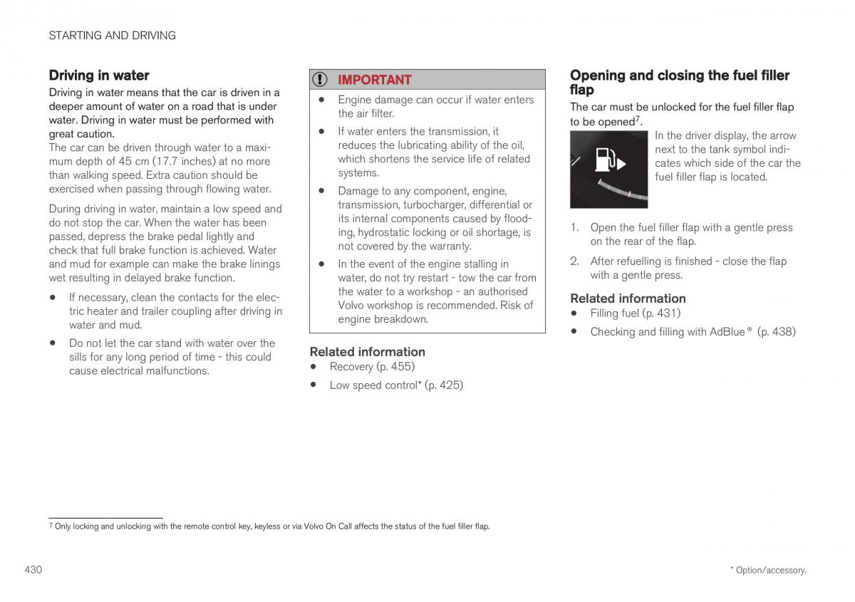 Volvo XC40 owners manual / page 432