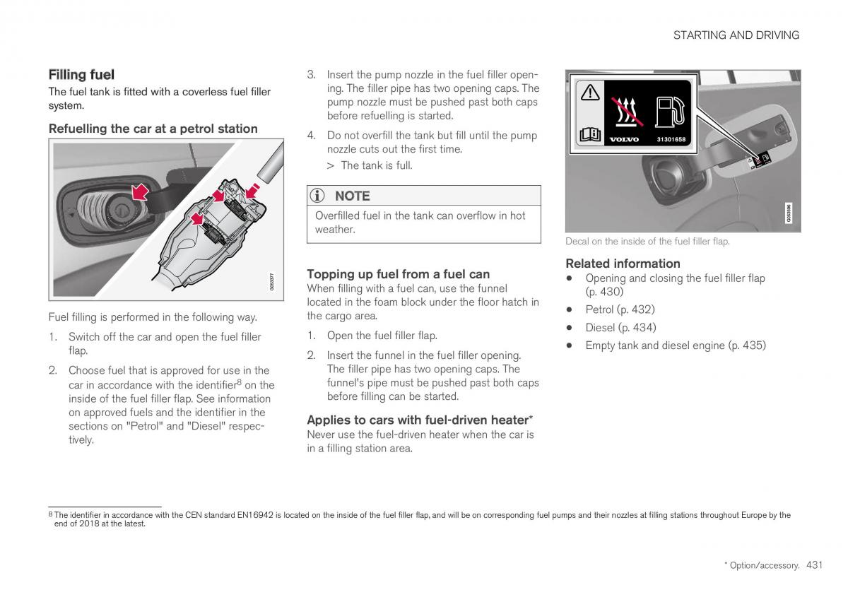 Volvo XC40 owners manual / page 433