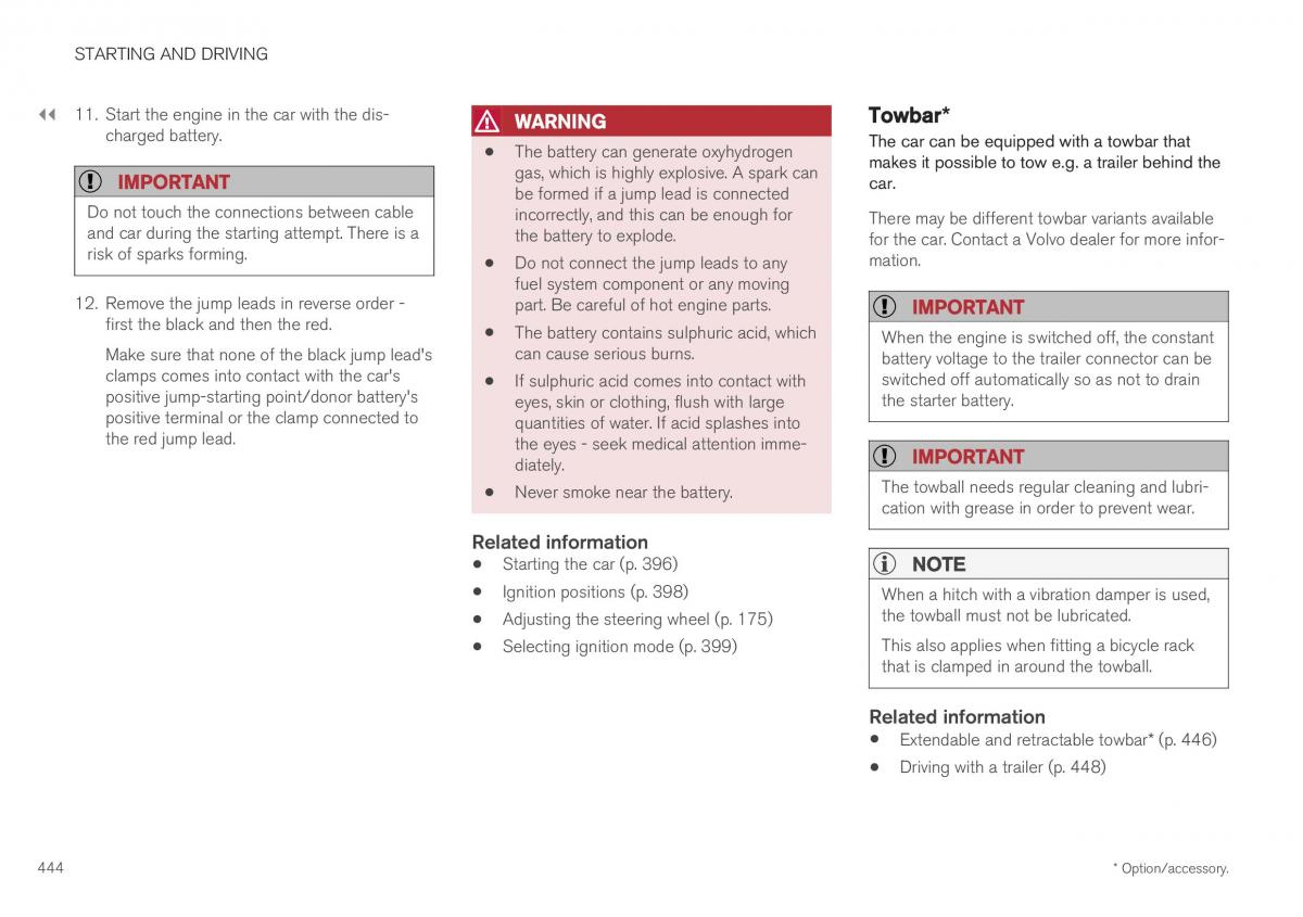 Volvo XC40 owners manual / page 446