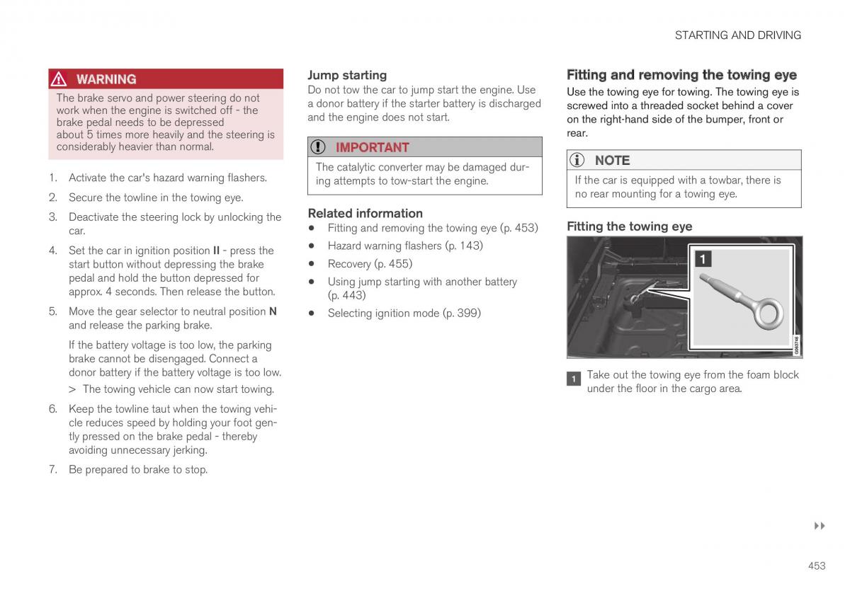 Volvo XC40 owners manual / page 455