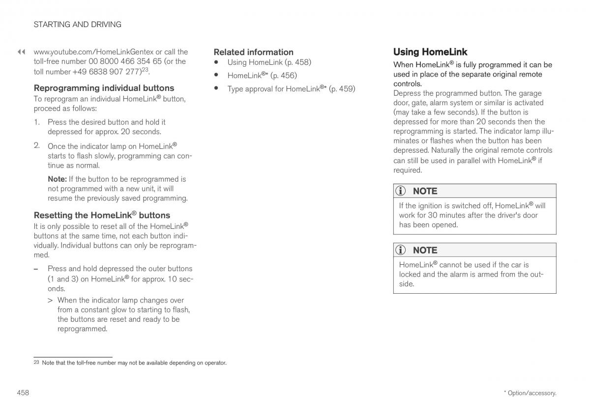 Volvo XC40 owners manual / page 460