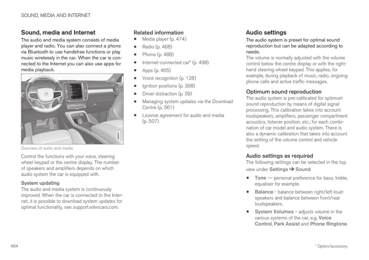 Volvo XC40 owners manual / page 466