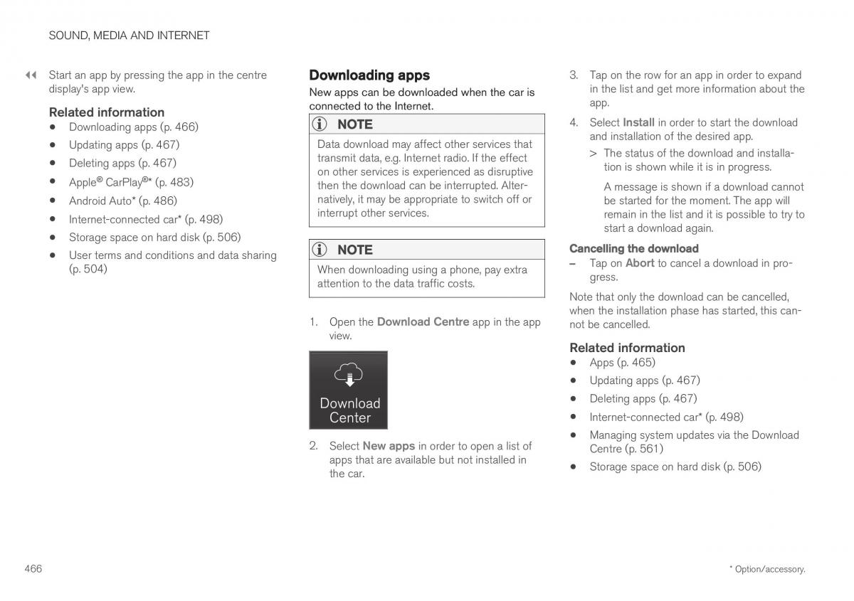 Volvo XC40 owners manual / page 468